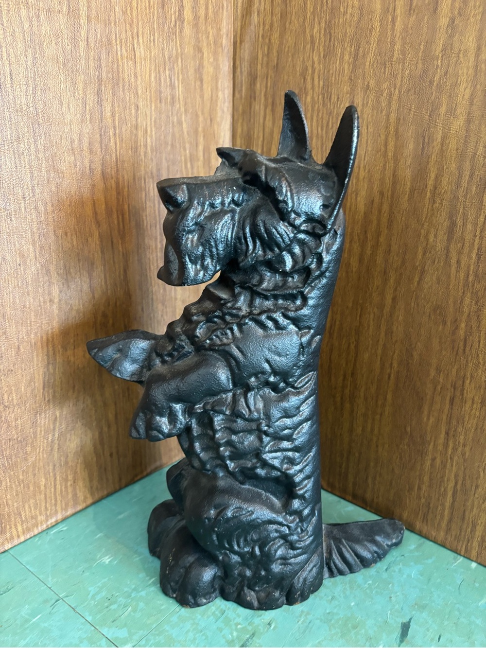 Vintage Cast Iron Scotty Dog Large Figural Scottish Terrier Door Stop